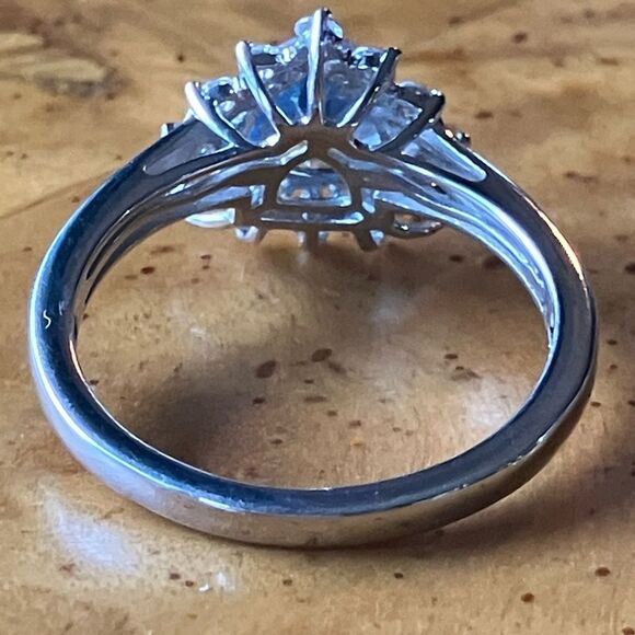 Genuine Blue Mystic Topaz Sterling Silver Halo Ring Size 10 - Picture 4 of 8